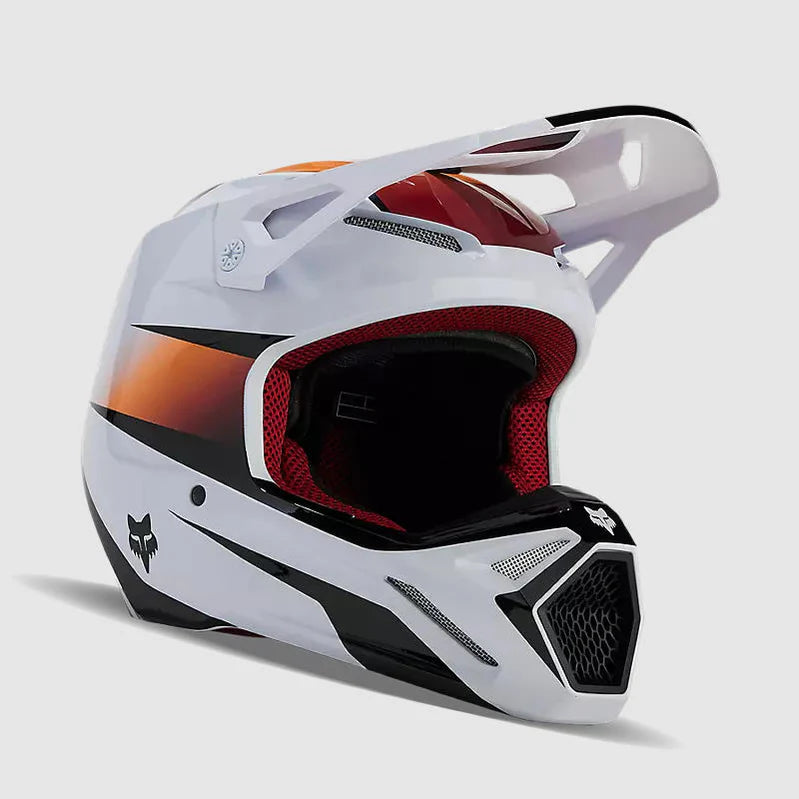 Casco Moto Fox V1 Flora Blanco/Negro