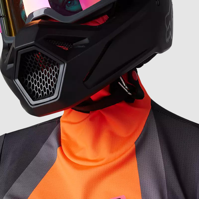 Polera Moto Mujer Ranger Drive Krux SXS Con Cuello Naranjo Fox