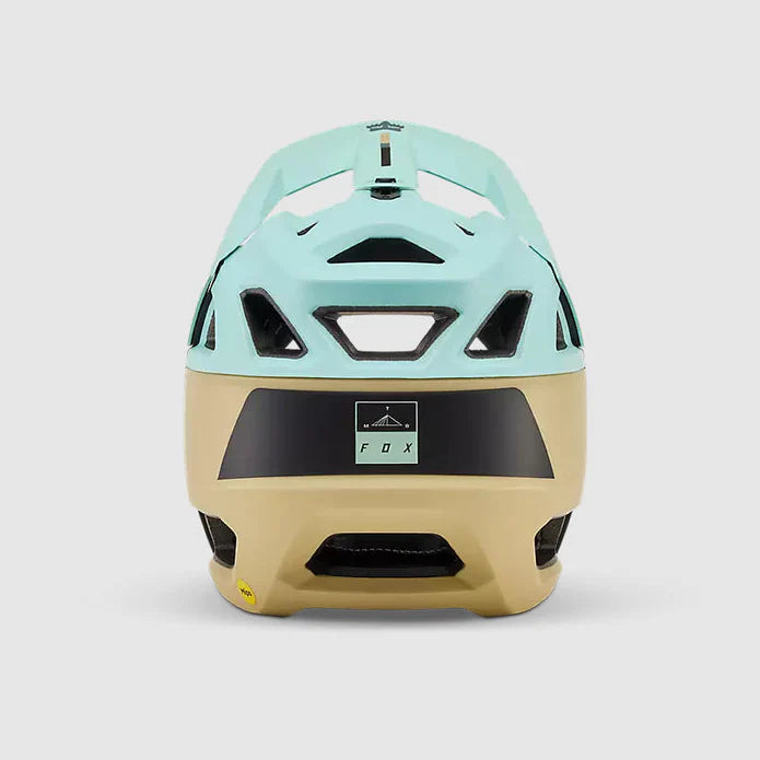 Casco Bicicleta Fox New Proframe Clyzo | Negro-Dorado-Celeste - Rideshop