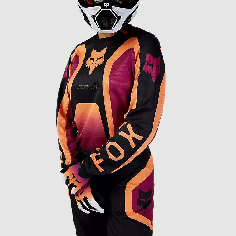 Polera Moto Mujer 180 Ballast Burdeo/Naranjo Fox