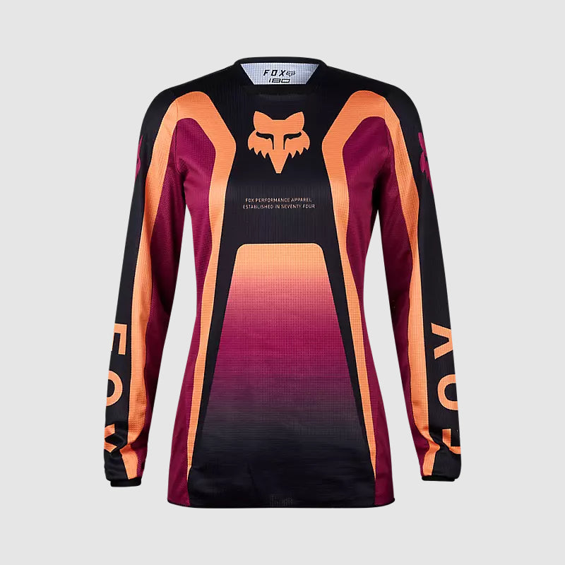 Polera Moto Mujer 180 Ballast Burdeo/Naranjo Fox - Rideshop