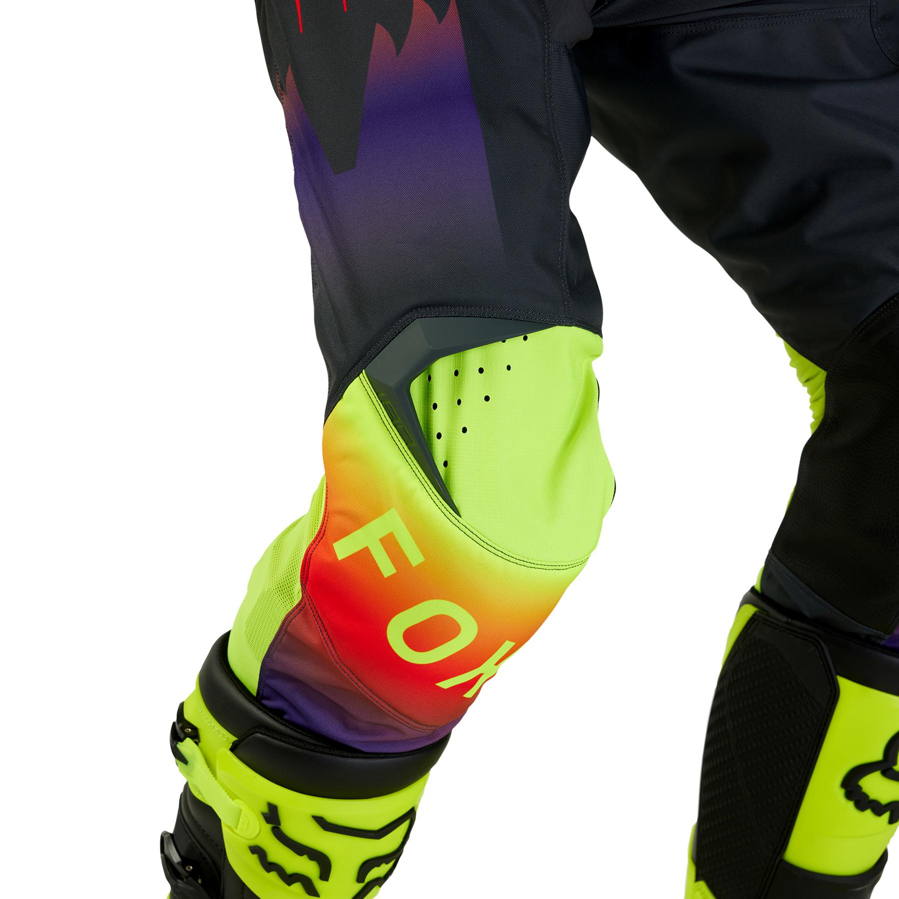 Pantalon Moto 180 Flora Negro/Amarillo Fox