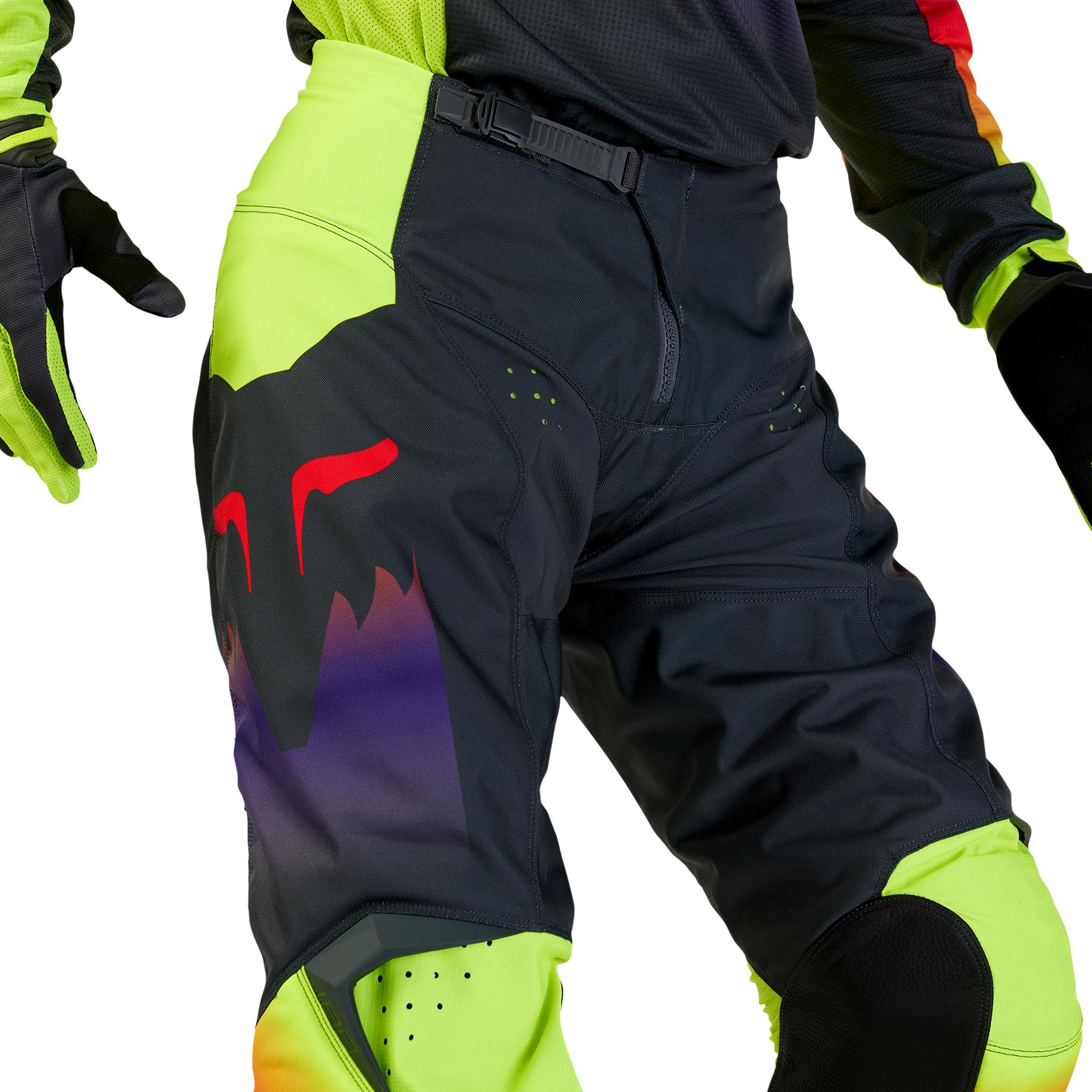 Pantalon Moto 180 Flora Negro/Amarillo Fox