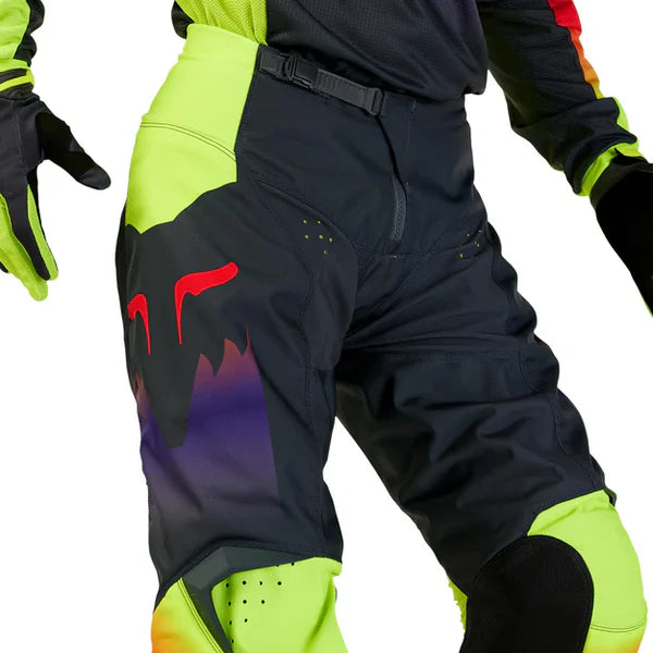 Pantalon Moto Fox 180 Flora Negro/Amarillo - Rideshop