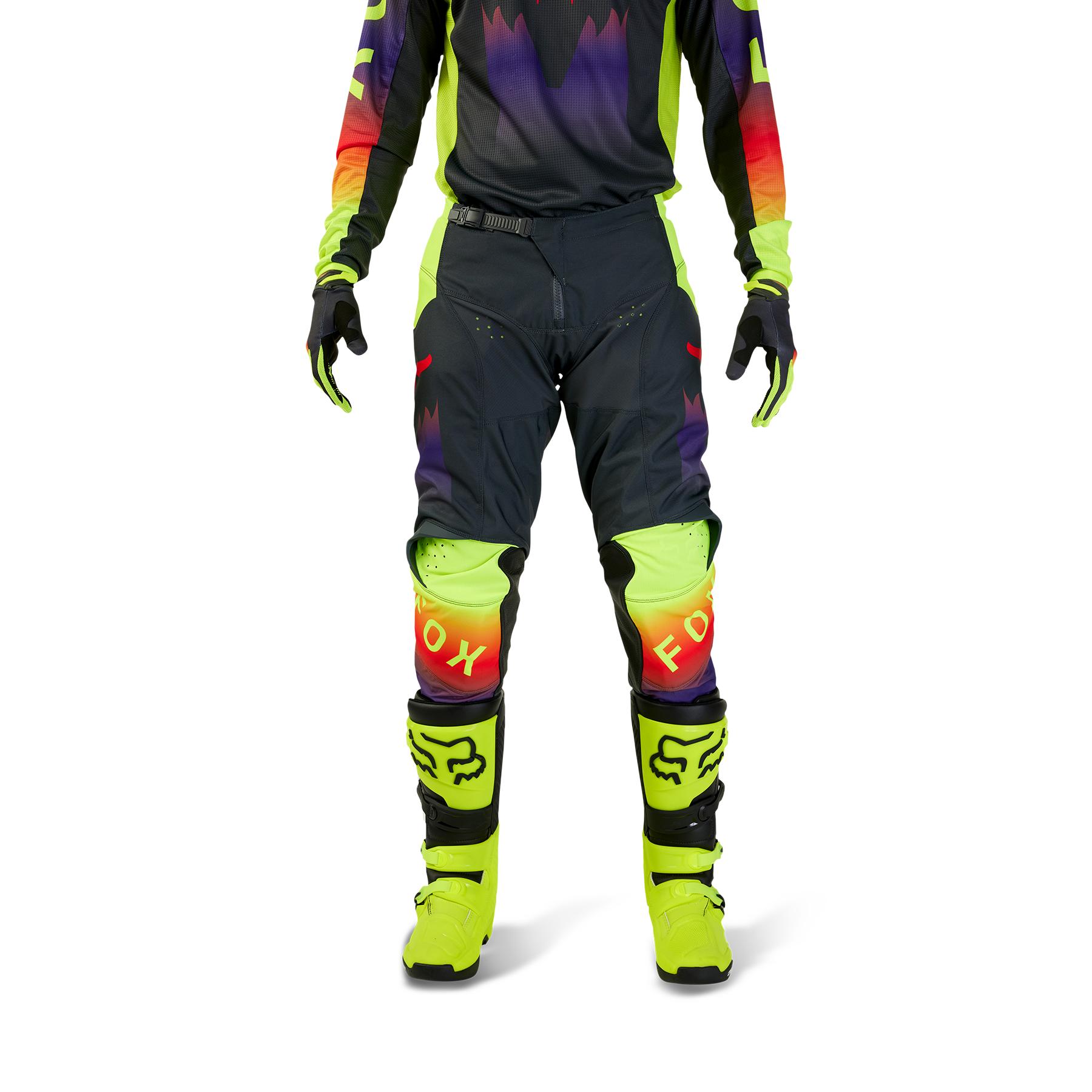 Pantalon Moto 180 Flora Negro/Amarillo Fox