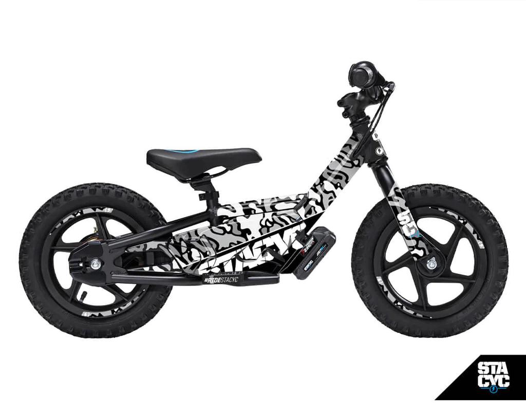 Grafica Moto Electrica Aro 16 Blanco Camo Stacyc