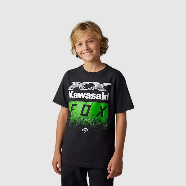 Polera Lifestyle Niño Kawasaki Negro Fox - Rideshop