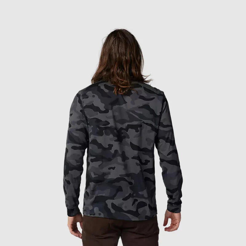 Polera Lifestyle Fox Head Manga Larga Camo Negro Fox - Rideshop