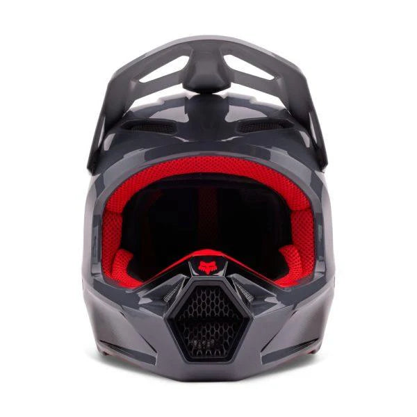 Casco Moto V1 Interfere Gris/Rojo Fox - Rideshop