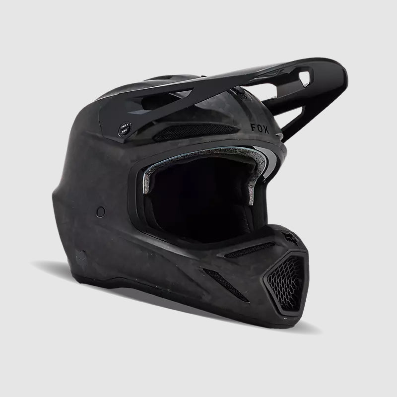 Casco Moto Fox V3 RS Carbon Solid | Negro Matte - Rideshop