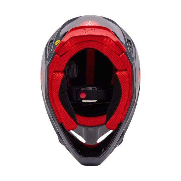 Casco Moto V1 Interfere Gris/Rojo Fox - Rideshop