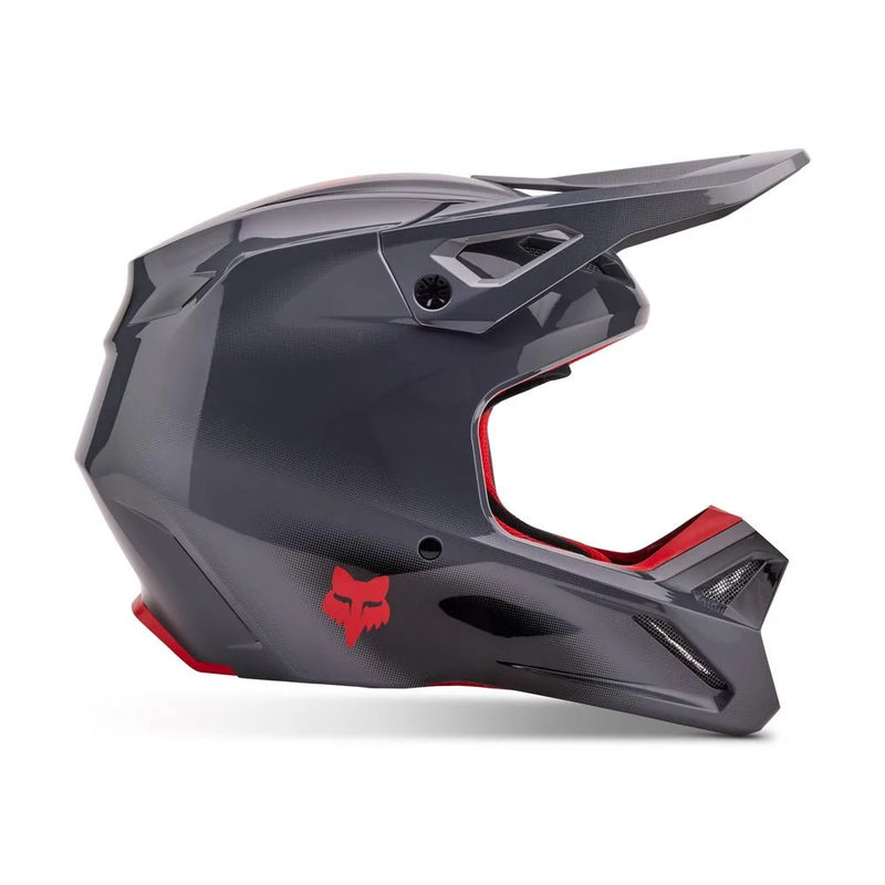 Casco Moto V1 Interfere Gris/Rojo Fox - Rideshop