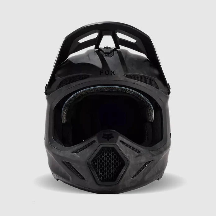 Casco Moto Fox V3 RS Carbon Solid | Negro Matte - Rideshop