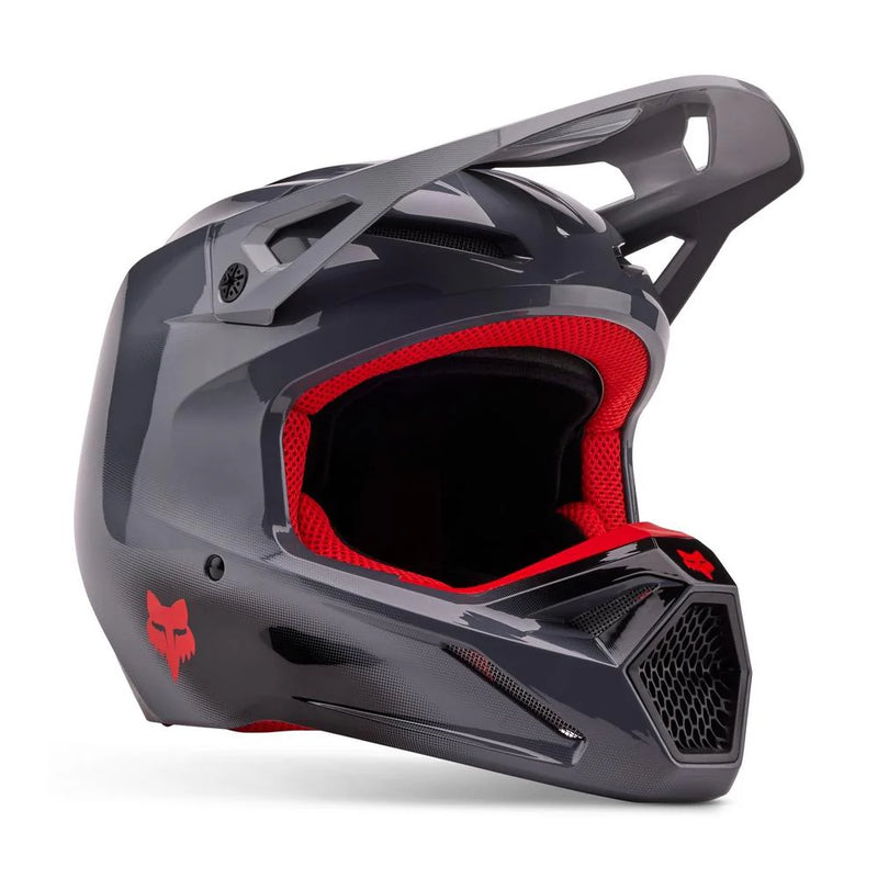 Casco Moto V1 Interfere Gris/Rojo Fox - Rideshop