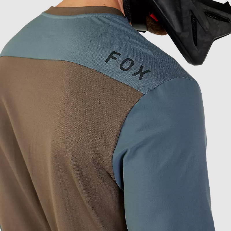 Polera Moto Defend Off Road Manga Larga Azul Acero Fox - Rideshop