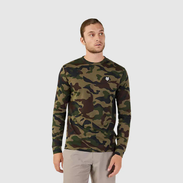 Polera Lifestyle Fox Head Manga Larga Camo Verde Fox - Rideshop