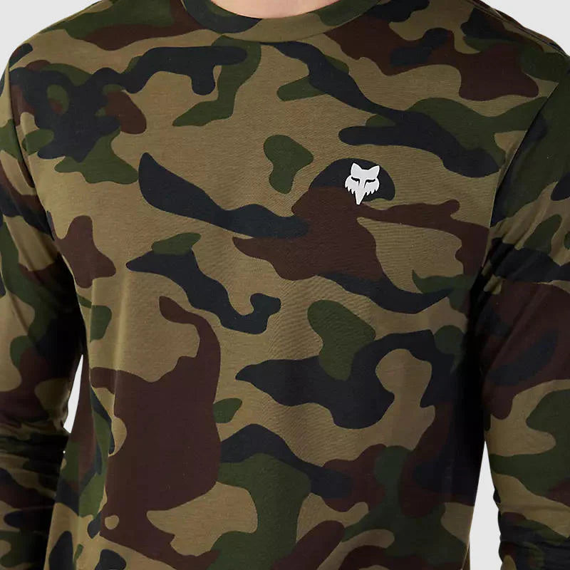 Polera Lifestyle Fox Head Manga Larga Camo Verde Fox - Rideshop