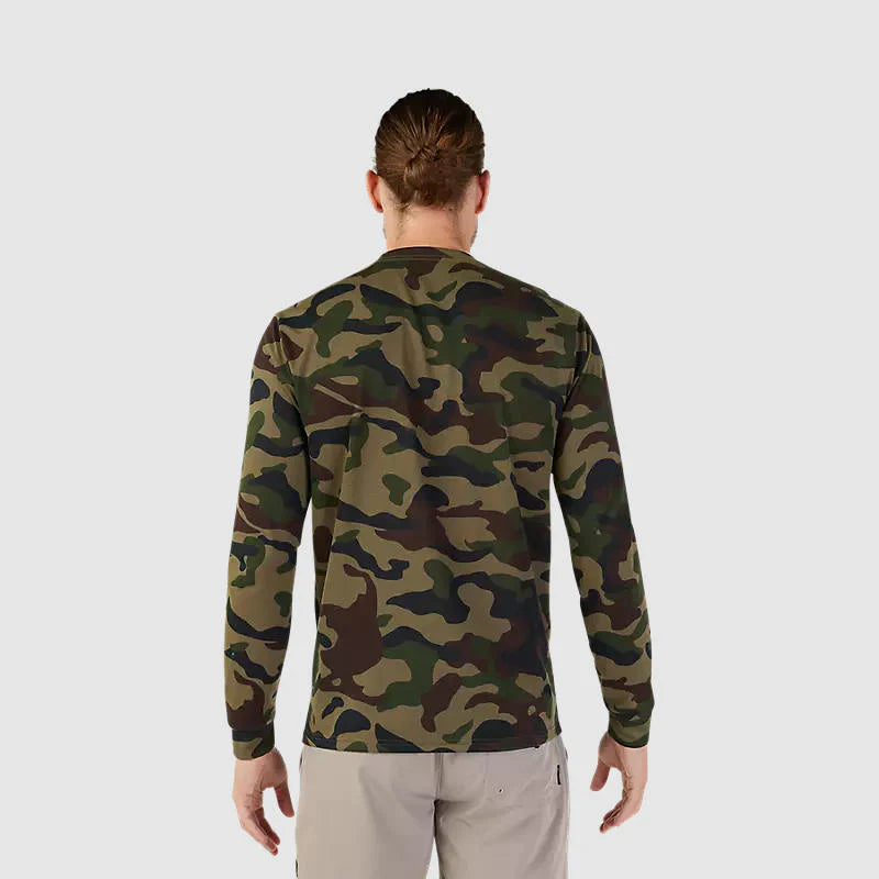 Polera Lifestyle Fox Head Manga Larga Camo Verde Fox - Rideshop