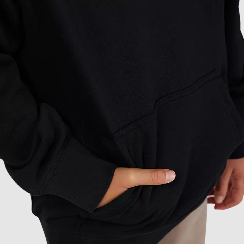 Poleron Lifestyle Niño Canguro Legacy Negro Fox