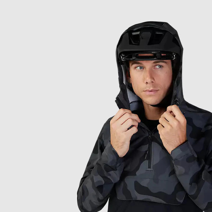 Chaqueta Cortavientos Fox Bicicleta Canguro Ranger | Negro Camo - Rideshop