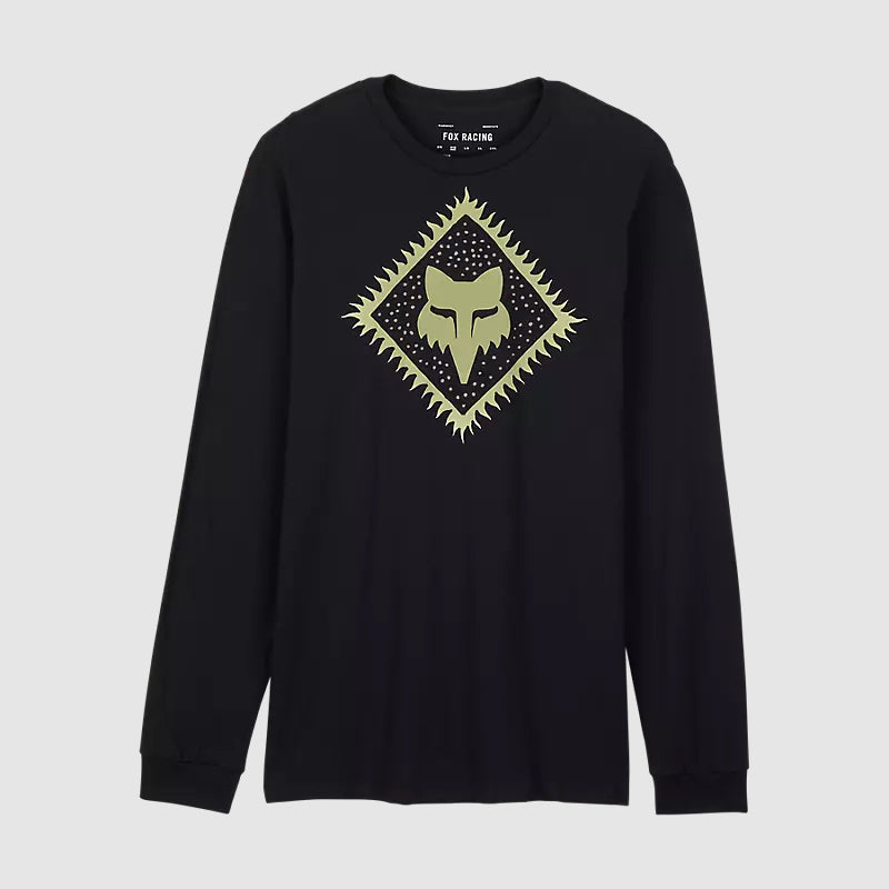 Polera Fox Lifestyle Leo Premium Manga Larga | Negro - Rideshop