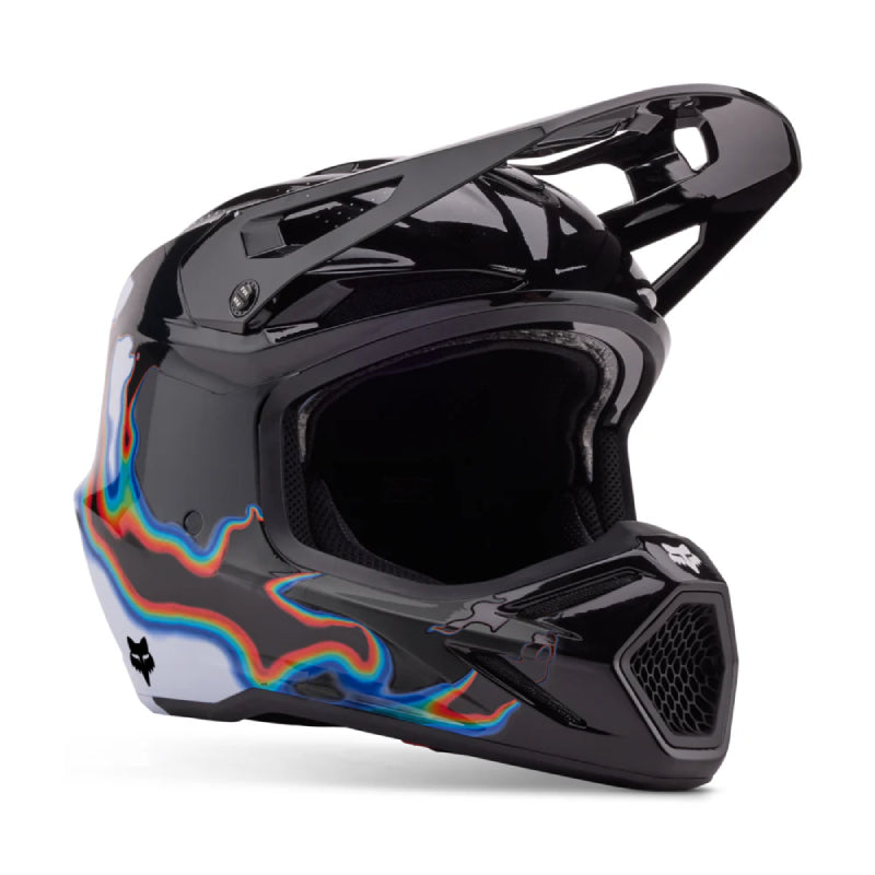 Casco Moto Fox V3 RS Scans Edición Limitada | Blanco/Negro - Rideshop