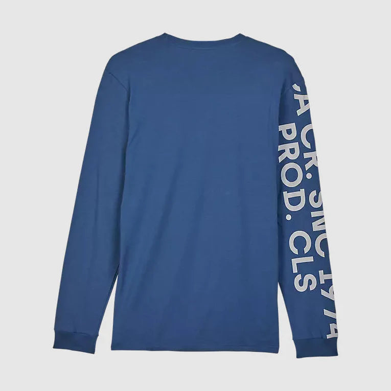 Polera Fox Lifestyle Barge Premium Manga Larga | Azul - Rideshop