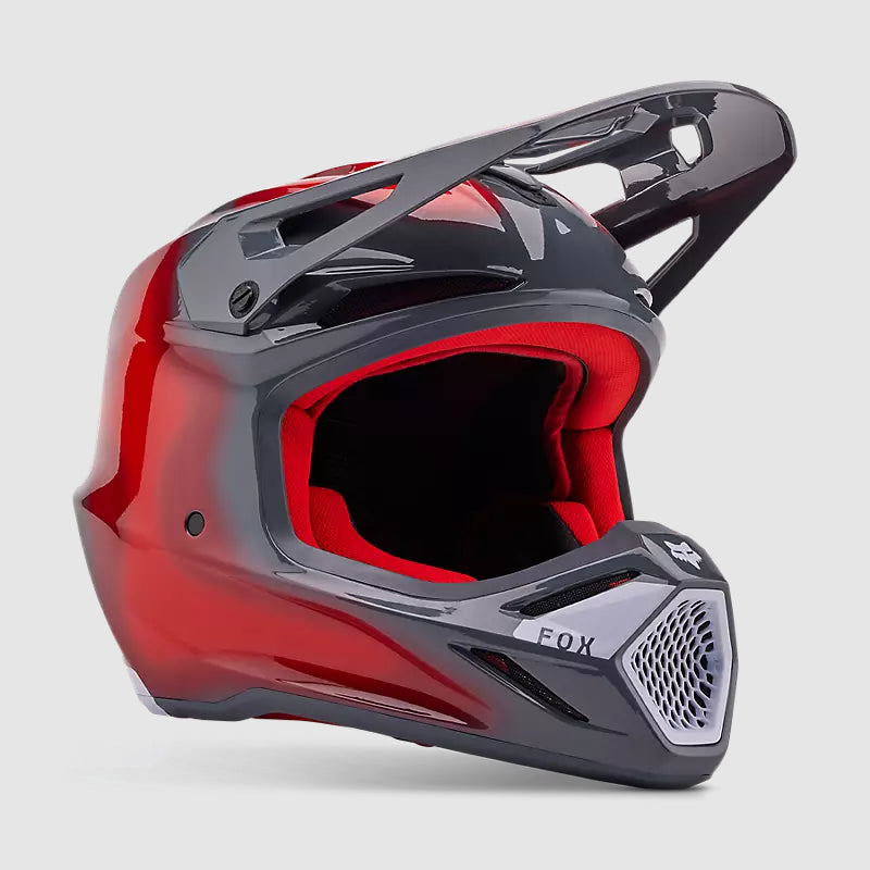 Casco Moto Fox V3 Volatile | Rojo-Gris - Rideshop