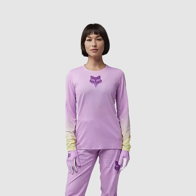 Polera Bicicleta Mujer Flexair TS57 Edicion Limitada Manga Larga Rosado Fox