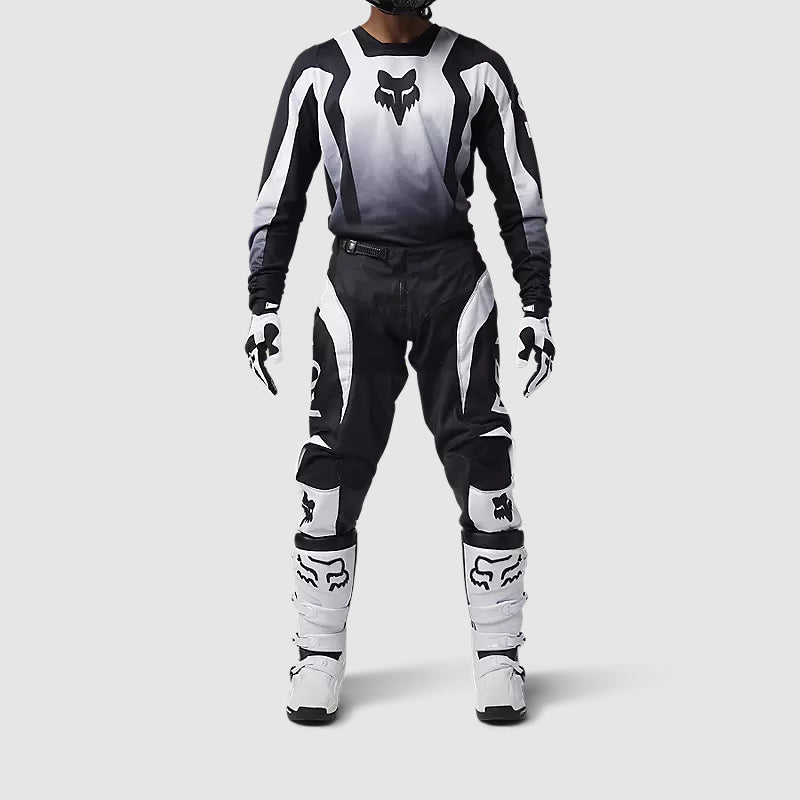 Pantalon Moto 180 Lean Negro/Blanco Fox