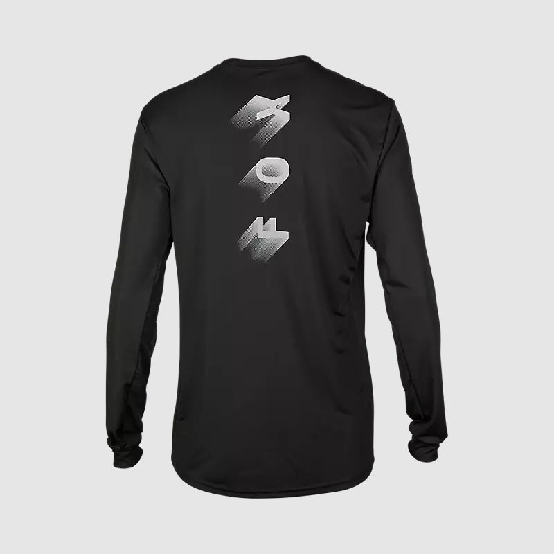 Polera Bicicleta Ranger Wayfaring Manga Larga Negro Fox