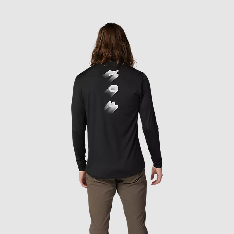 Polera Bicicleta Ranger Wayfaring Manga Larga Negro Fox