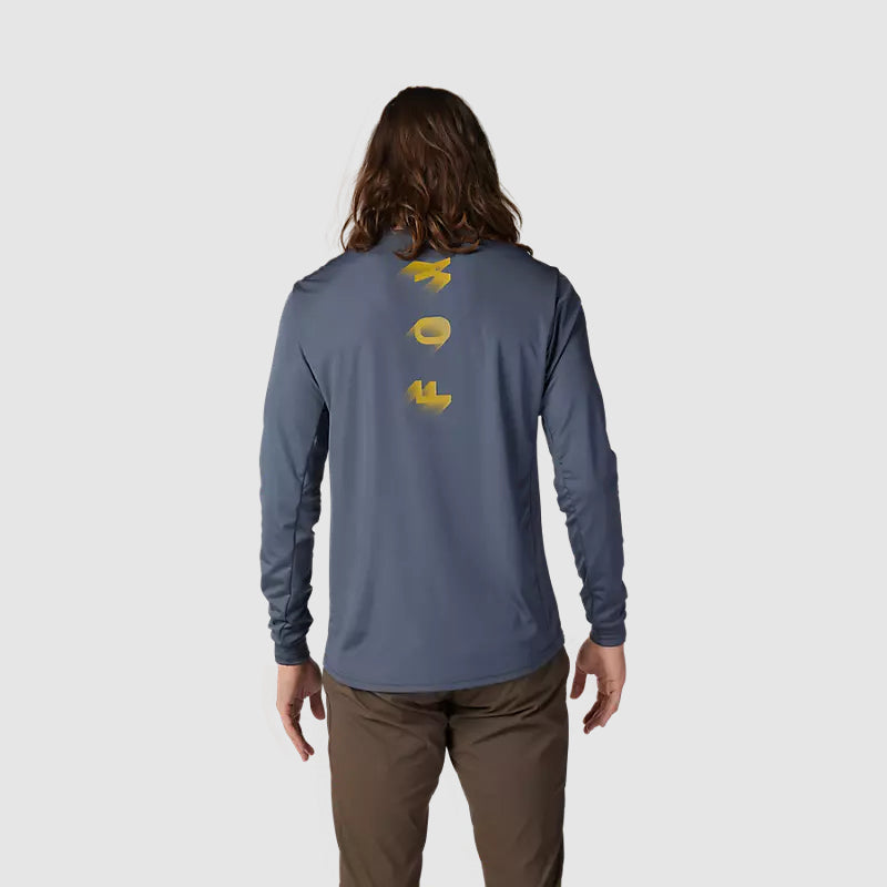 Polera Bicicleta Ranger Wayfaring Manga Larga Grafito Fox