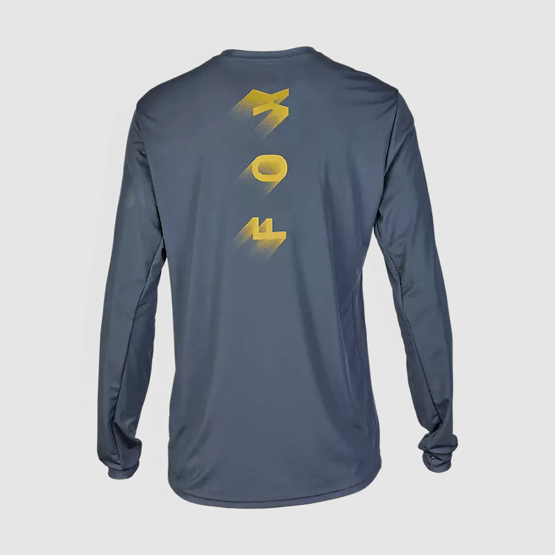 Polera Bicicleta Ranger Wayfaring Manga Larga Grafito Fox