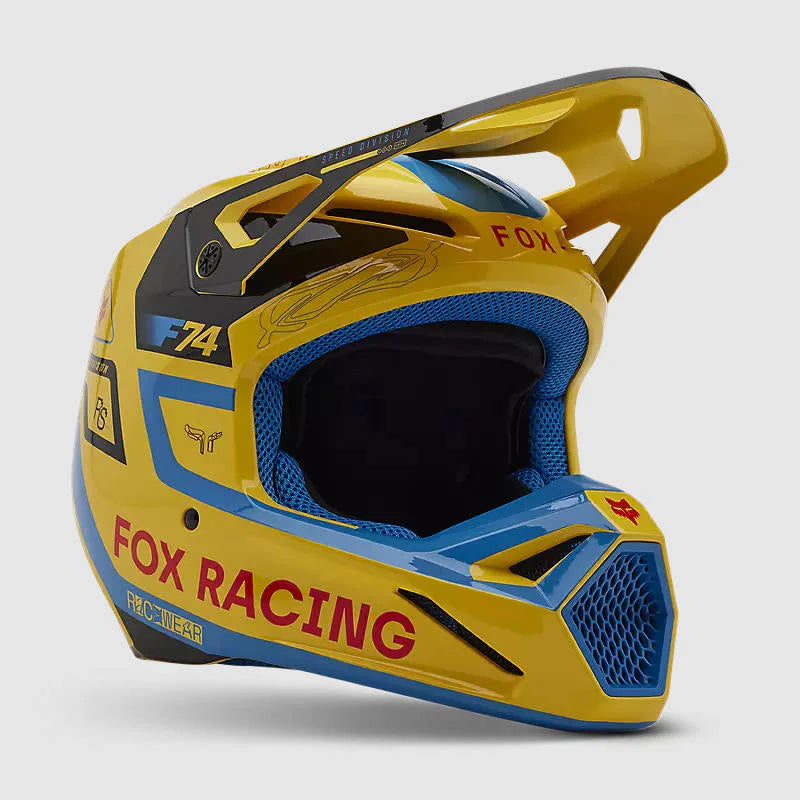 Casco Moto Fox V1 Race Spec Amarillo