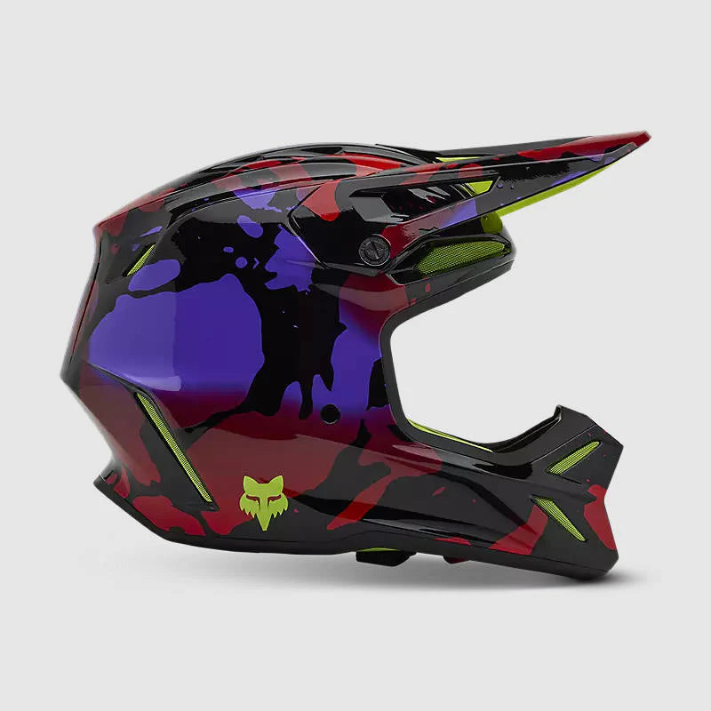 Casco Moto Fox V3 Throttle Amarillo/Negro