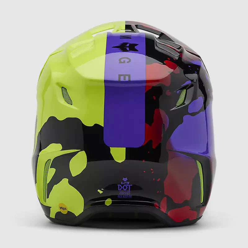 Casco Moto Fox V3 Throttle Amarillo/Negro