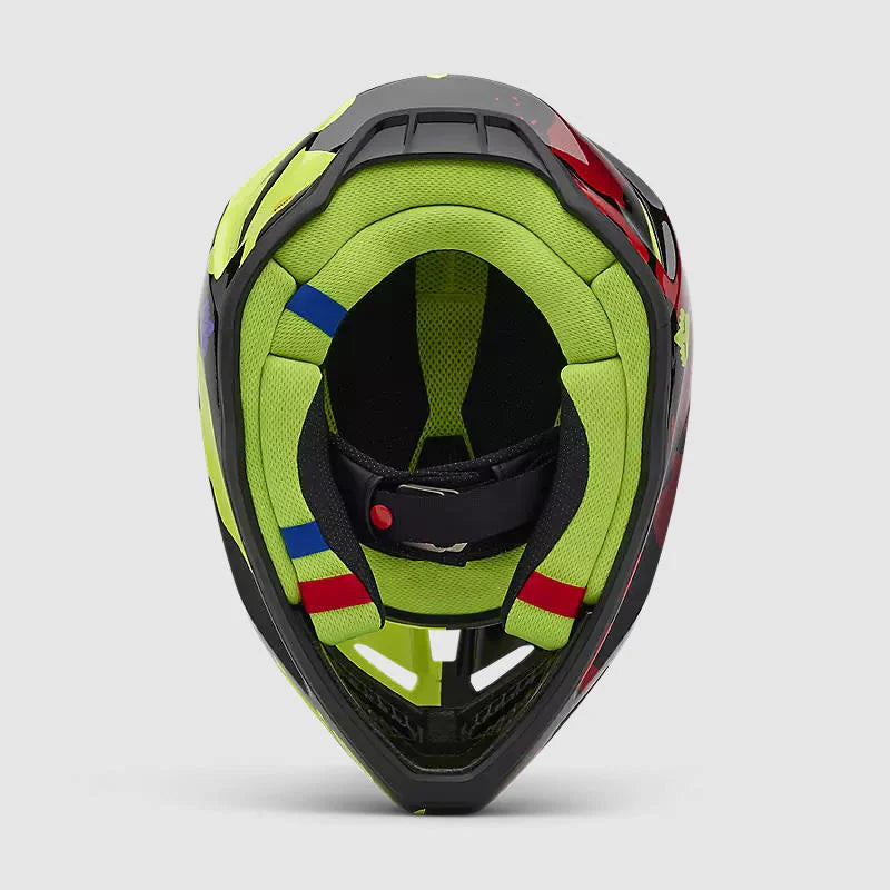 Casco Moto Fox V3 Throttle Amarillo/Negro