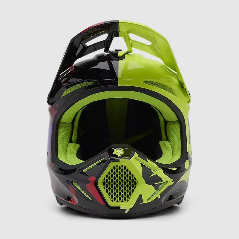 Casco Moto Fox V3 Throttle Amarillo/Negro
