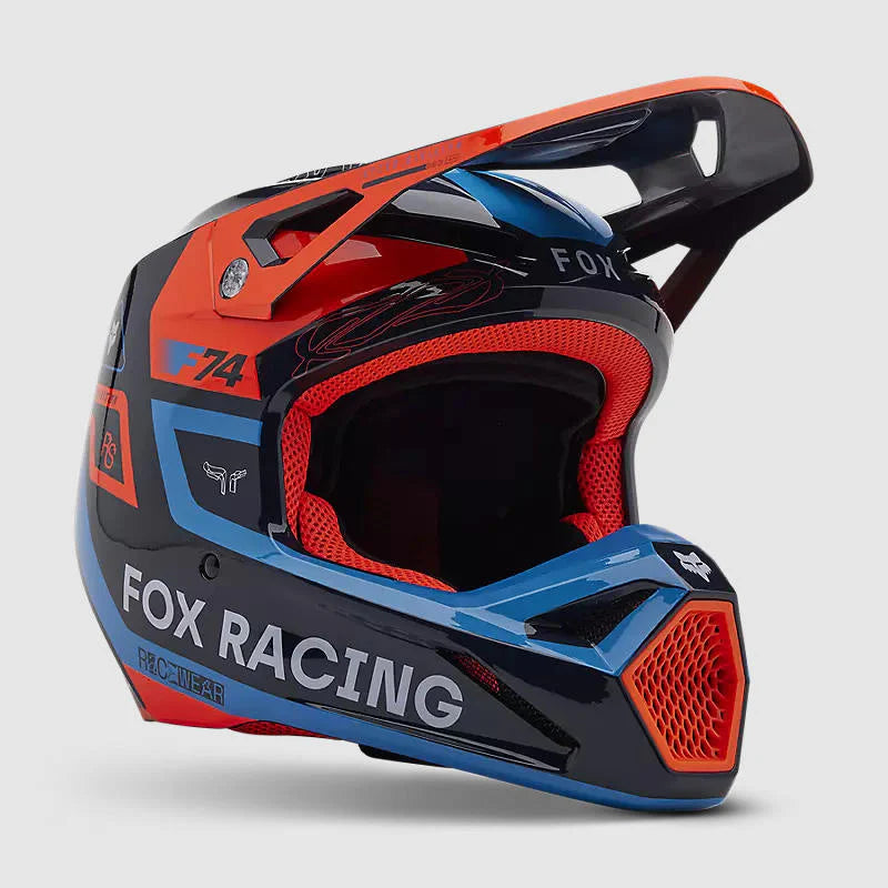 Casco Moto Fox V1 Race Spec Azul Marino