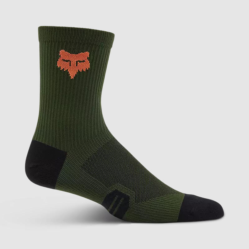 Calcetines Bicicleta Fox Ranger 6" Verde/Naranjo