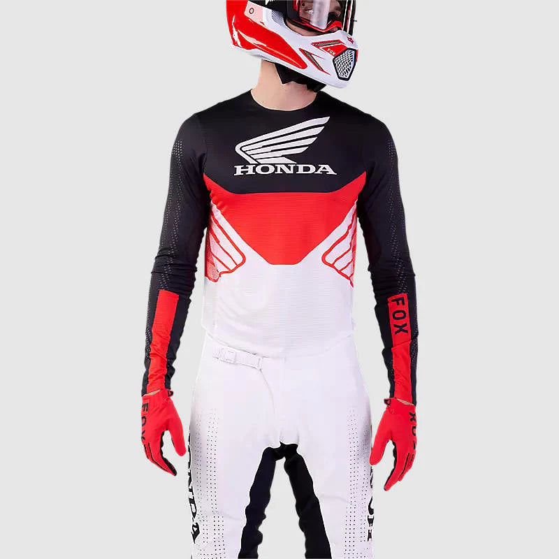 Polera Moto Fox Flexair Honda Rojo/Blanco