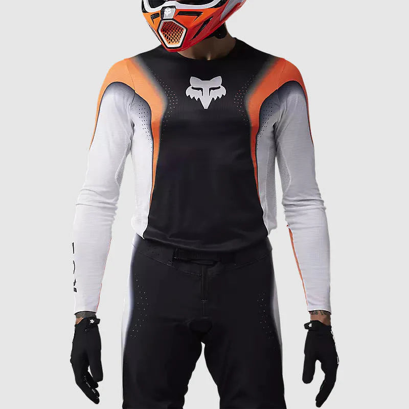 Polera Moto Fox Flexair Infinite Naranjo/Negro