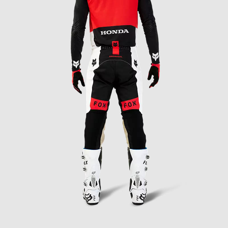 Pantalon Moto Flexair Honda Blanco/Negro Fox