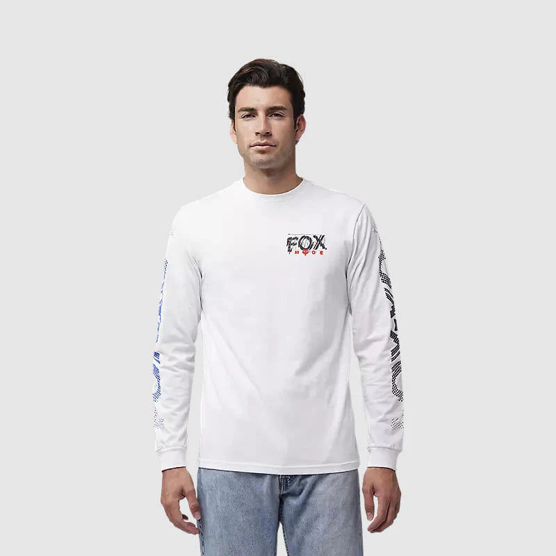 Polera Lifestyle Fox Energy Premium Manga Larga Blanco