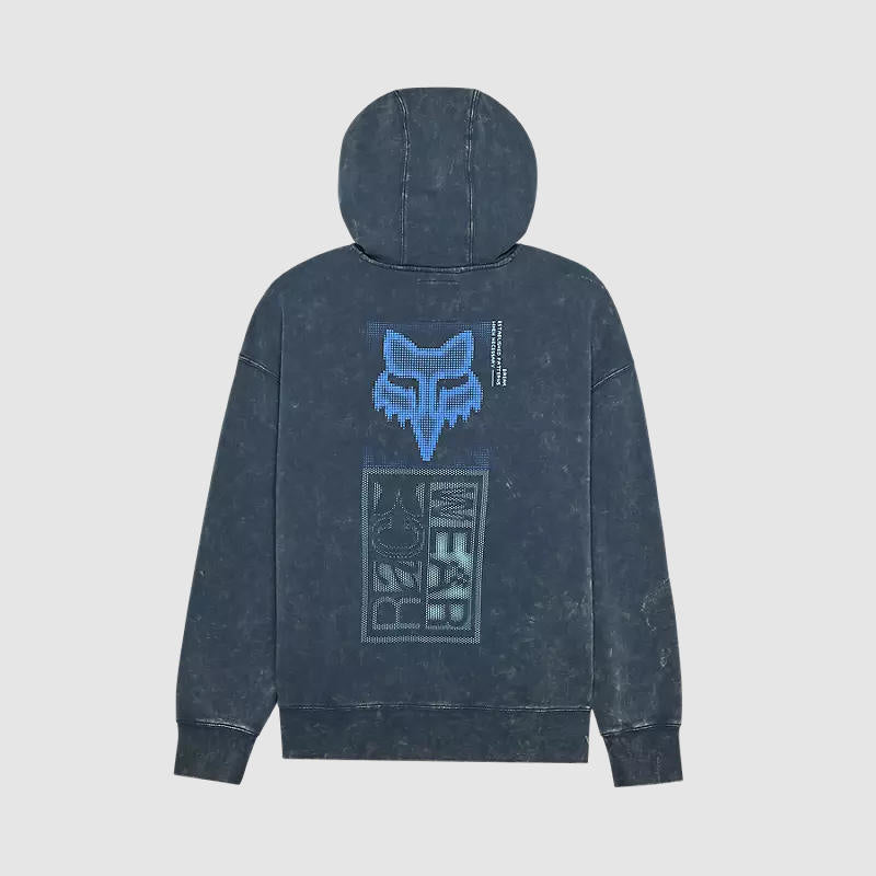 Poleron Lifestyle Canguro Throttle Oversized Azul Fox