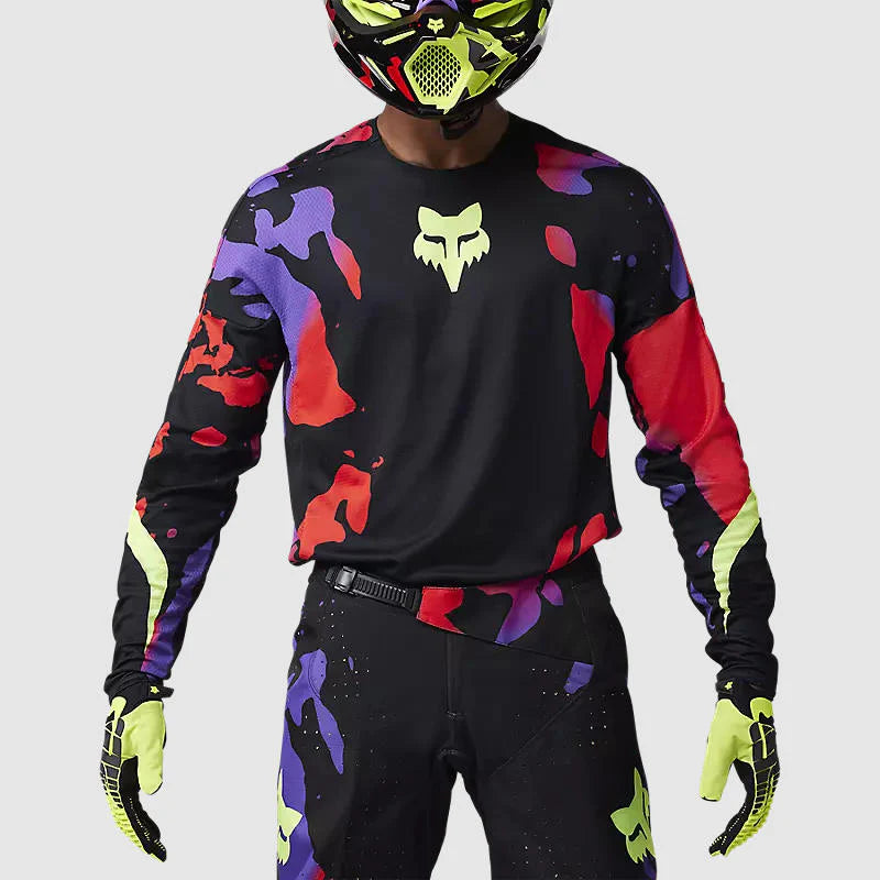 Polera Moto Fox 360 Throttle Negro/Rojo Fox