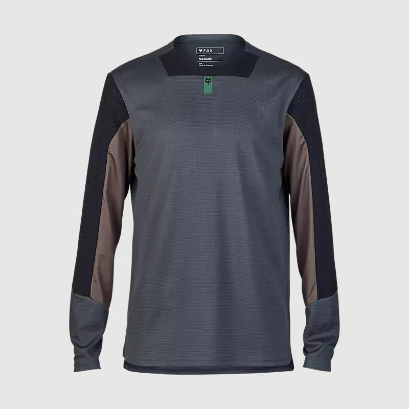 Polera Bicicleta Fox Defend Manga Larga Gris