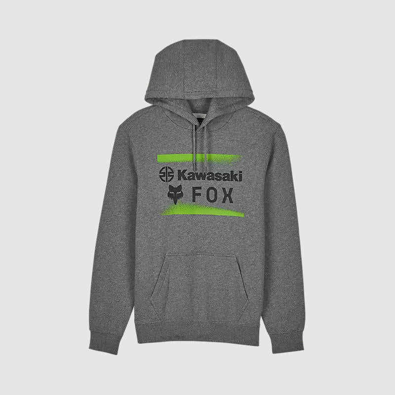 Poleron Lifestyle Fox Canguro Fox x Kawasaki Gris