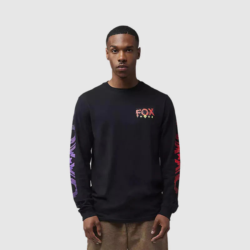 Polera Lifestyle Fox Energy Premium Manga Larga Negro